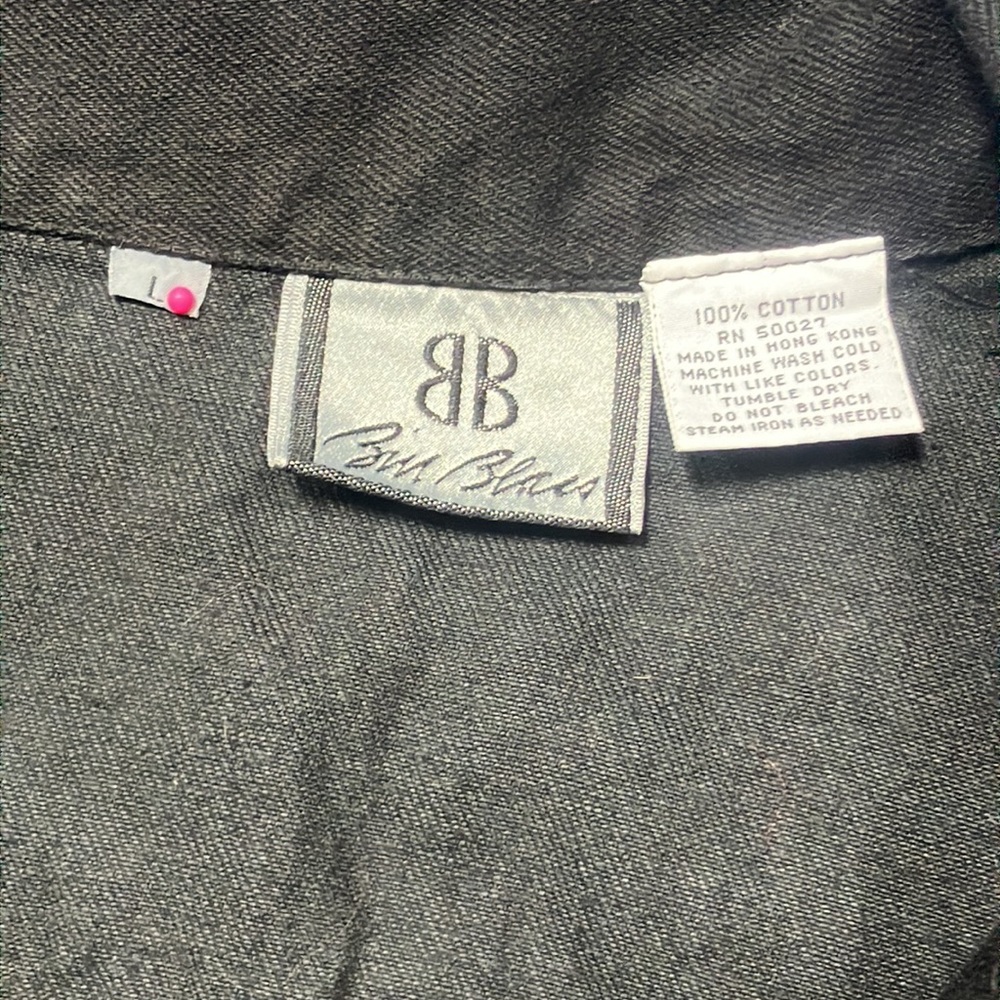 Bill Blass Vintage 1990’s Black Denim Jacket Large - Picture 8 of 8